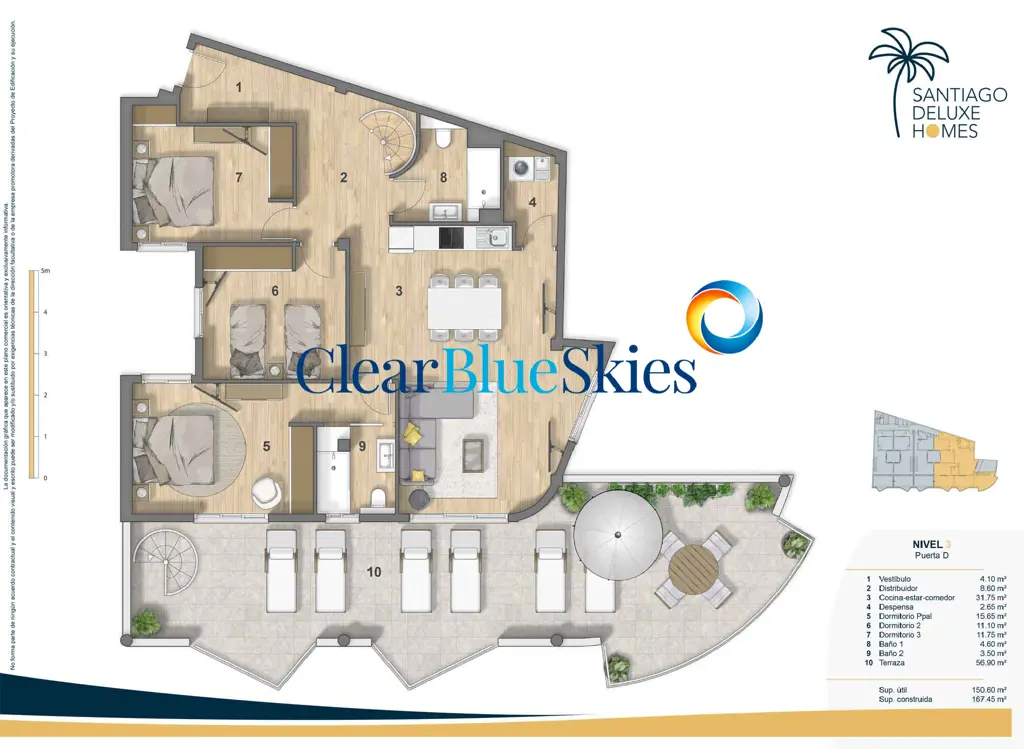 Image of 4 bed penthouse for sale in Puerto de Santiago, Santiago DeLuxe Homes